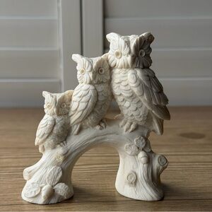 A. Santini Classic Figure Made in Italy Three Birds On Tree Branch Resin